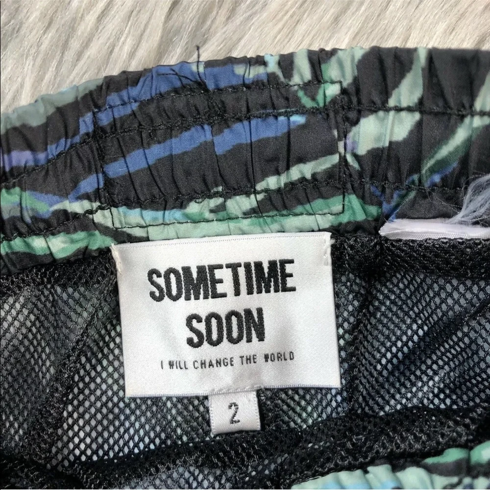 Sometime Soon Toddler Boys 2 Black Blue Green Leaf Print Swim Shorts
